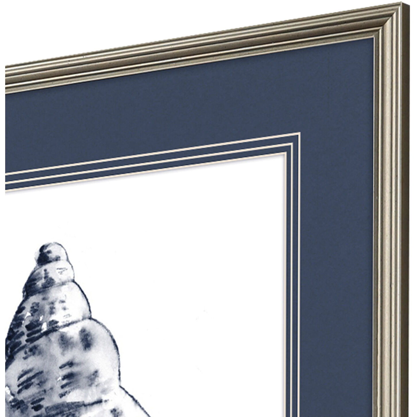 Naturals Blue and White Framed Art