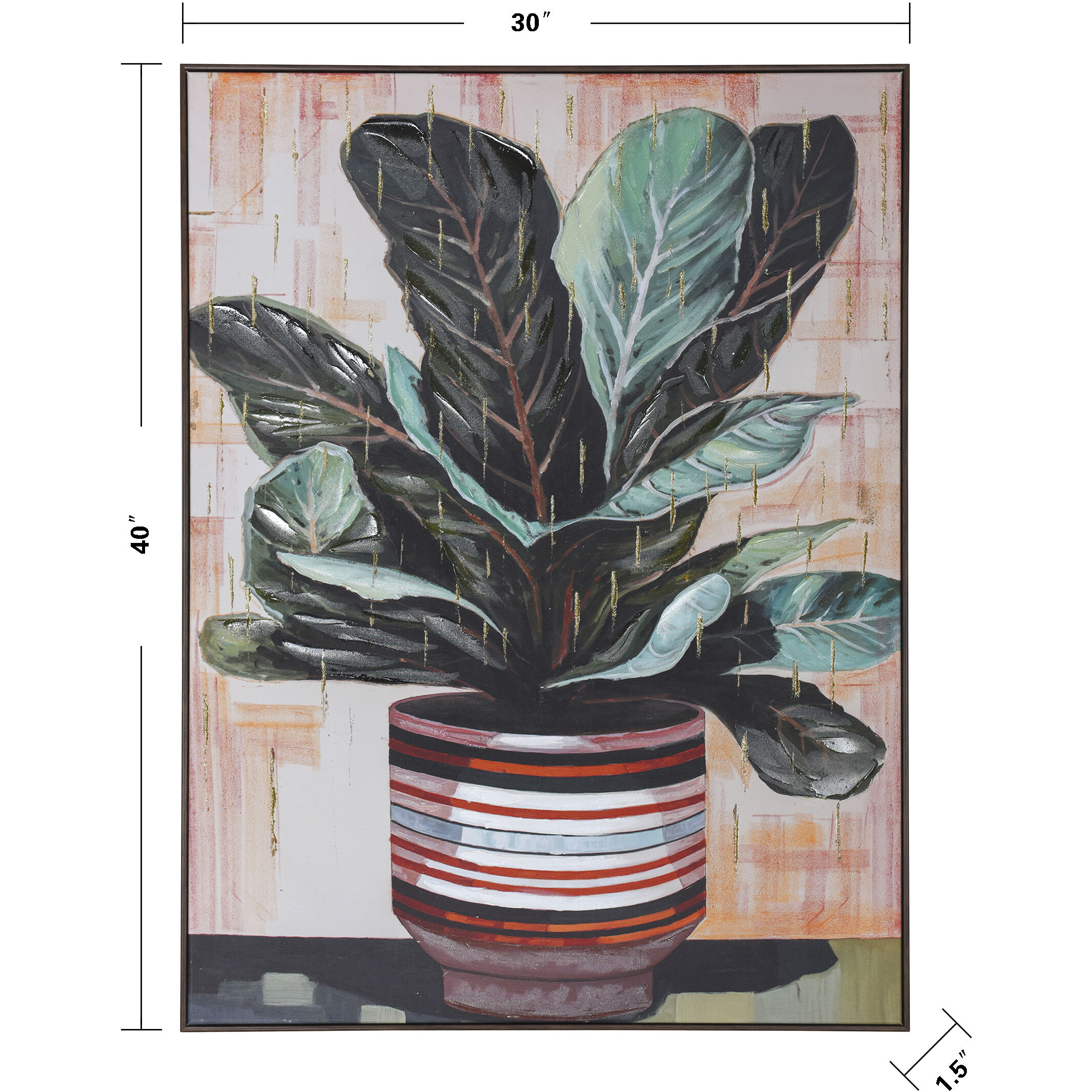 Potter Multi - Green and Orange and Gold and White Wall Art