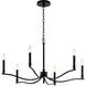 Malene 6 Light Black Chandelier Ceiling Light, 1 Tier Small
