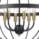 Caldwell 6 Light 24 inch Matte Black with Satin Brass Chandelier Ceiling Light