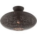 Charlton 1 Light 16 inch Bronze with Antique Brass Accents Semi Flush Ceiling Light