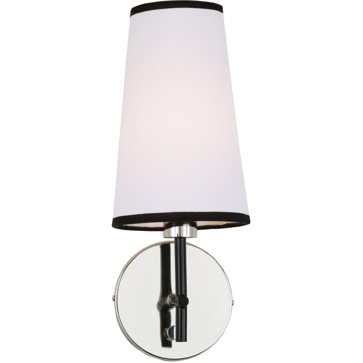 Bellevue 1 Light 6 inch Polished Nickel and Black Wall Sconce Wall Light