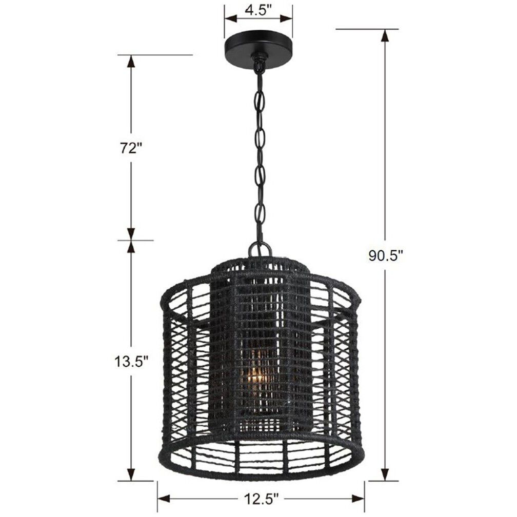 Jayna 1 Light 12.5 inch Matte Black Mini Chandelier Ceiling Light