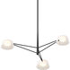 Ray LED 35.75 inch Satin Black and Opal White Chandelier Ceiling Light