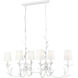 Aslin 6 Light 44 inch Textured White Linear Chandelier Ceiling Light