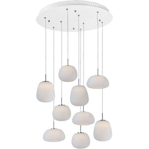Puffs LED 24.5 inch White Multi-Light Pendant Ceiling Light