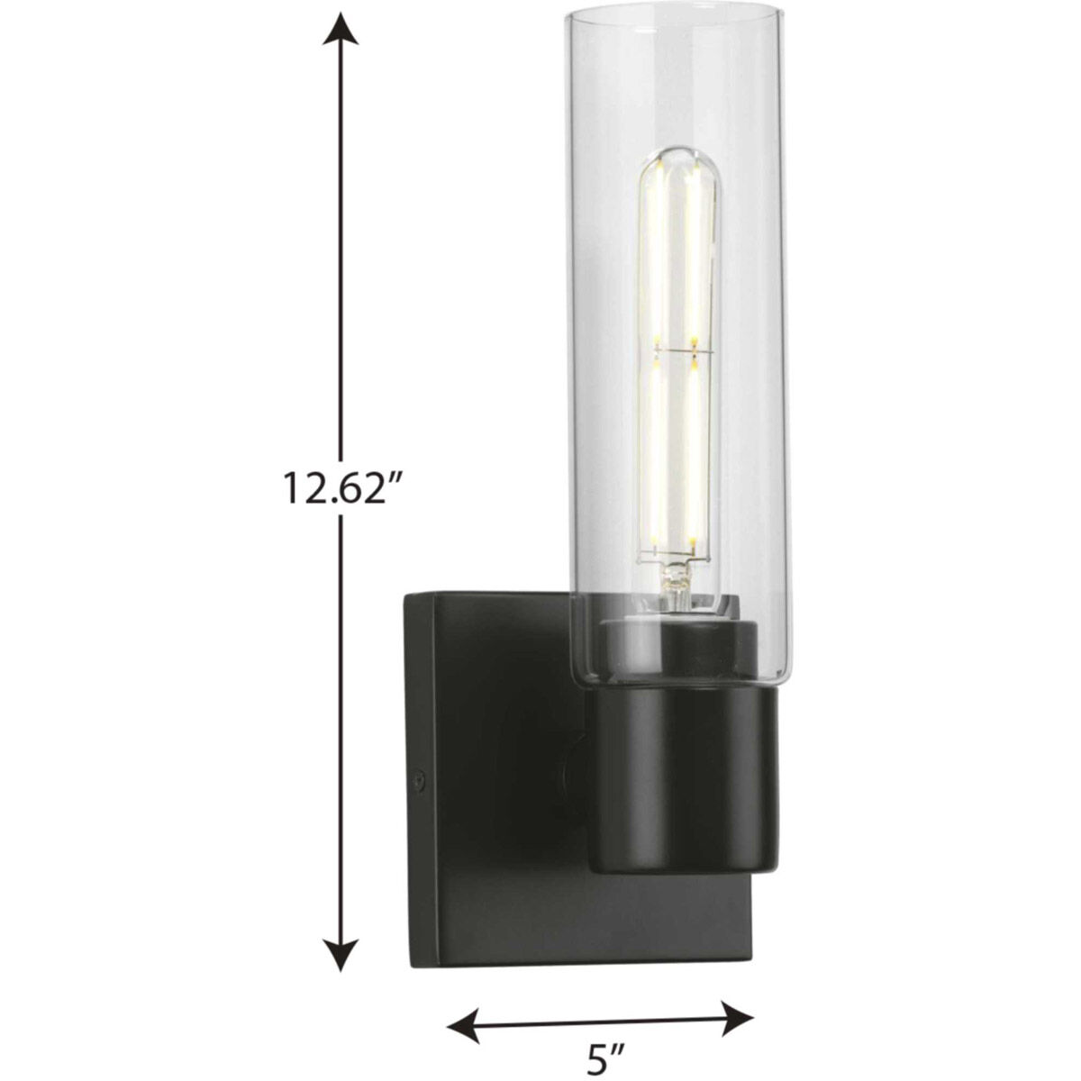 Clarion 1 Light 5 inch Matte Black Bath Vanity Wall Light