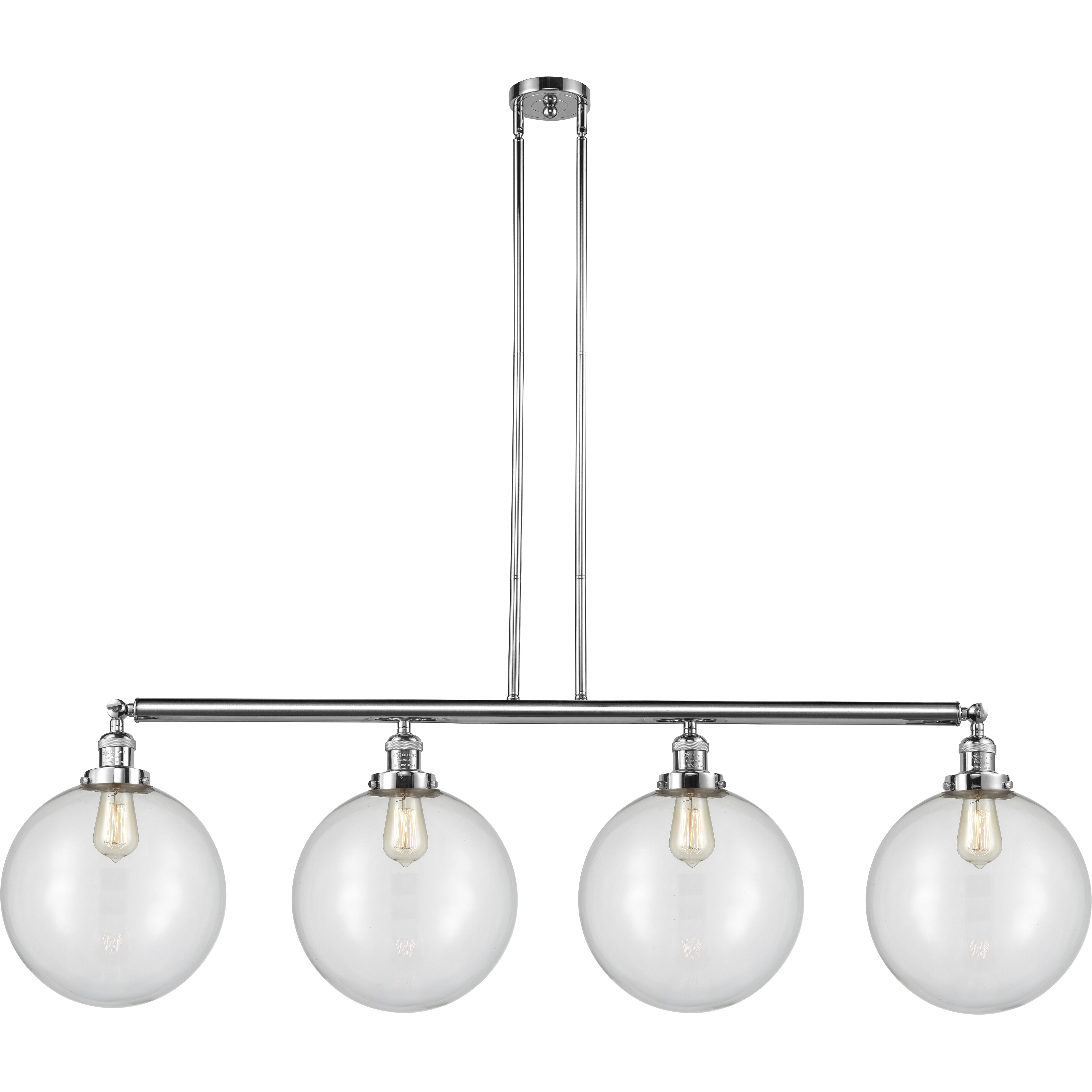 Franklin Restoration XX-Large Beacon LED 56 inch Polished Chrome Island Light Ceiling Light in Clear Glass, Franklin Restoration