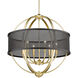 Colson 6 Light 27 inch Olympic Gold Chandelier Ceiling Light in Matte Black