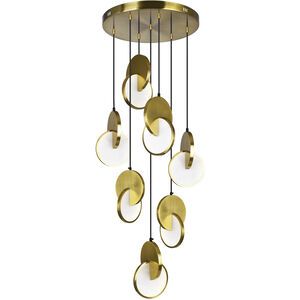 Tranche 24 inch Brushed Brass Multi Point Pendant Ceiling Light