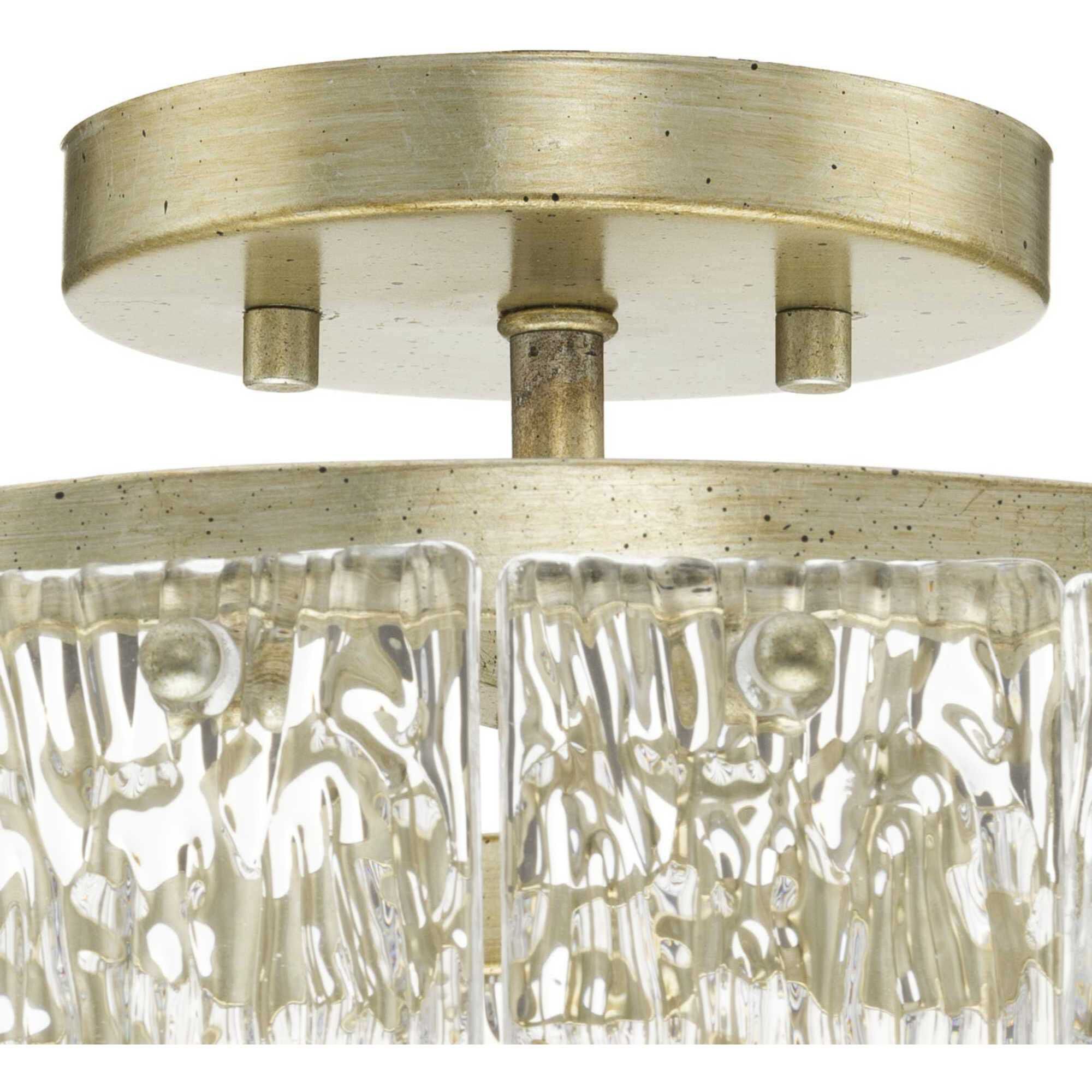 Chevall 2 Light 12.62 inch Gilded Silver Semi-Flush Mount Ceiling Light, Design Series