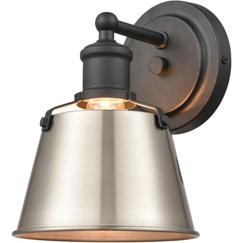 Holgate 1 Light 7 inch Charcoal with Satin Nickel Vanity Light Wall Light