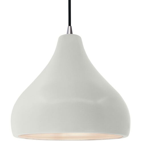 Radiance 1 Light 13.5 inch Matte White and Brushed Nickel Pendant Ceiling Light