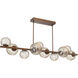 Gaia LED 60 inch Burnished Bronze Linear Multi-Pendant Ceiling Light in 3000K LED, Amber, Twisted Branch