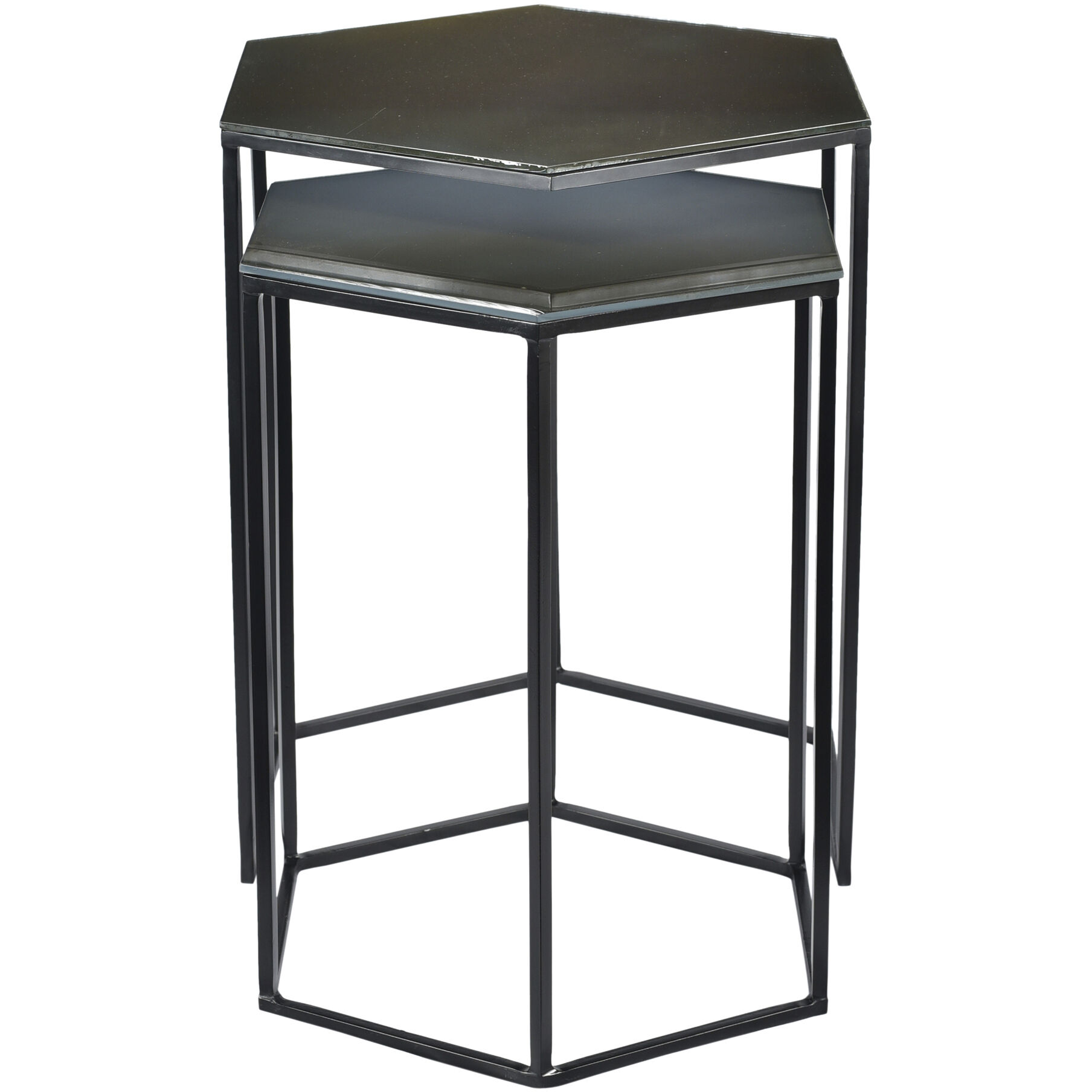 Polygon 21 X 19 inch Black Accent Table, Set of 2