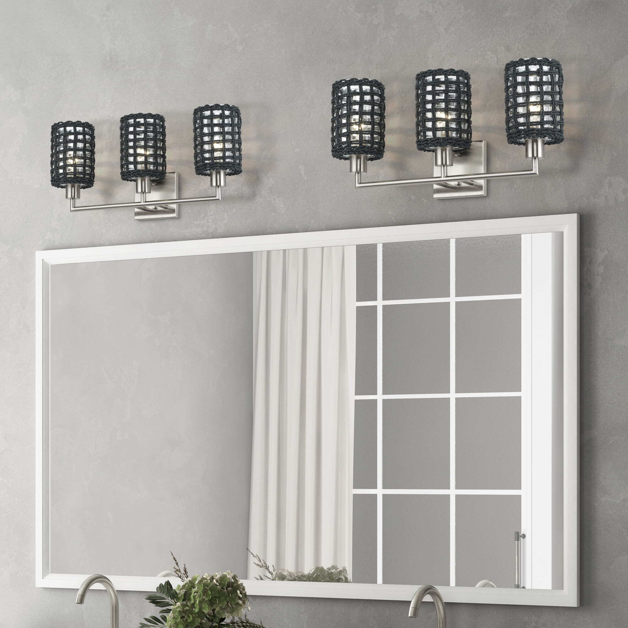 Twinewell 3 Light 23 inch Brushed Nickel Vanity Wall Sconce Wall Light