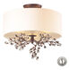 Ernestine 3 Light 16 inch Antique Darkwood Semi Flush Mount Ceiling Light