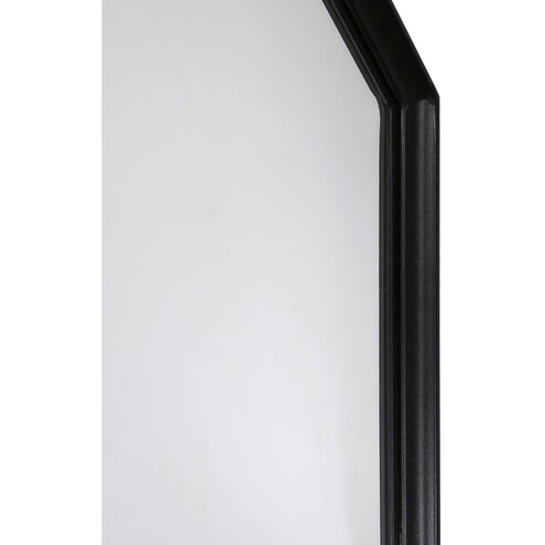 Stretched Octagon Mirror 35 X 24 inch Black-Powder Coated Mirror