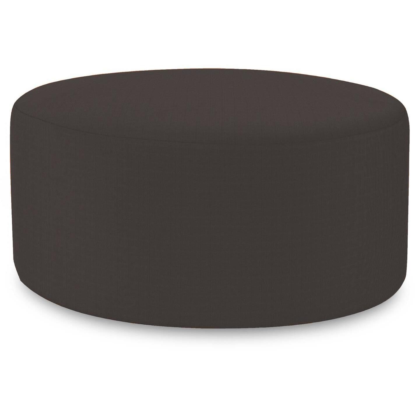 Universal 18 inch Seascape Charcoal Outdoor Round Ottoman with Slipcover