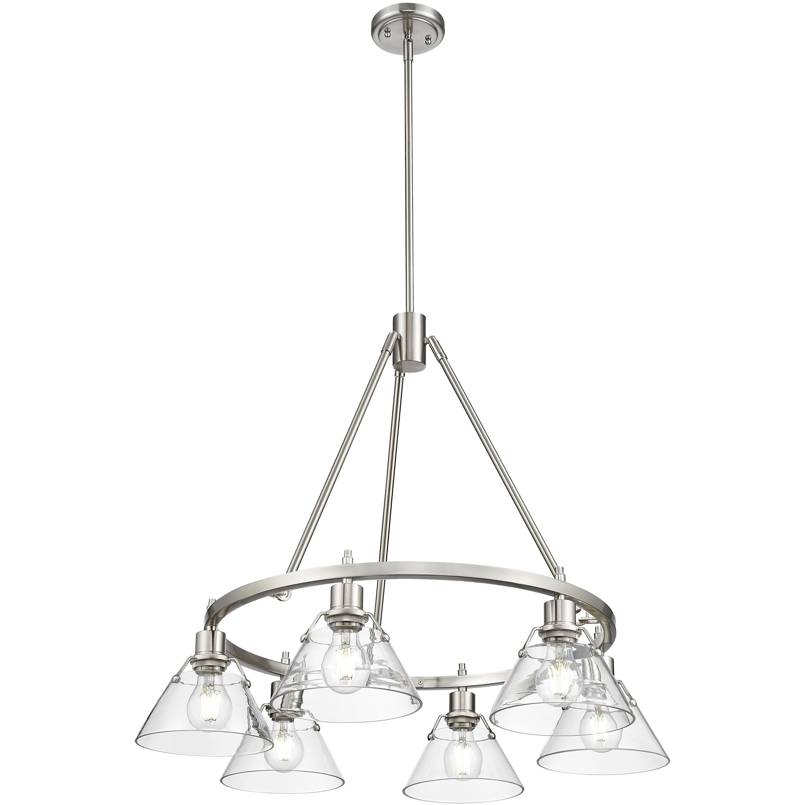 Yep Orwell 29 inch 60.00 watt Pewter Chandelier Ceiling Light in Clear Glass