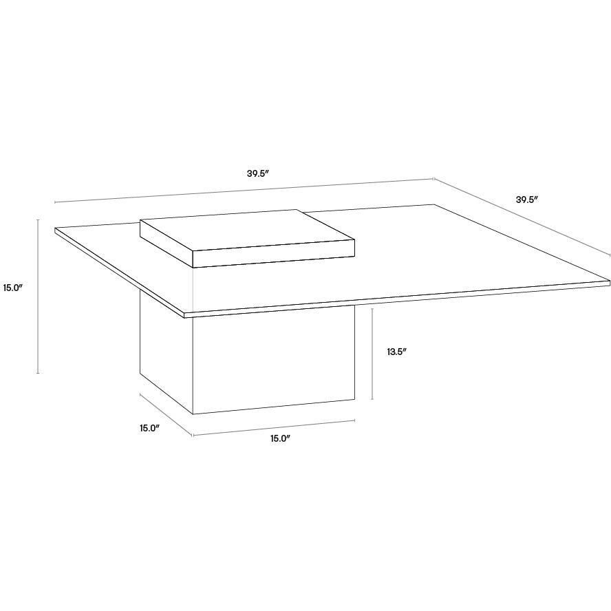 Grange 39.5 X 39.5 inch Clear / Grey Coffee Table