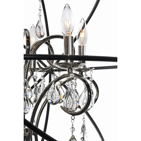 Orbit 6 Light 25 inch Anthracite/Polished Nickel Single-Tier Chandelier Ceiling Light in Anthracite and Polished Nickel, CA Incandescent