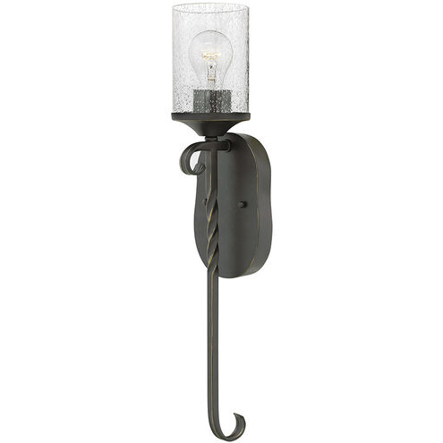 Casa 1 Light 5 inch Olde Black Indoor Wall Sconce Wall Light in Clear Seedy
