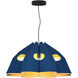 Victoria 29.5 inch Blue Pendant Ceiling Light in Blue/Ash