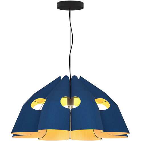 Victoria 29.5 inch Blue Pendant Ceiling Light in Blue/Ash