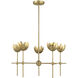 Bohemian LED 26 inch Natural Brass Chandelier Ceiling Light