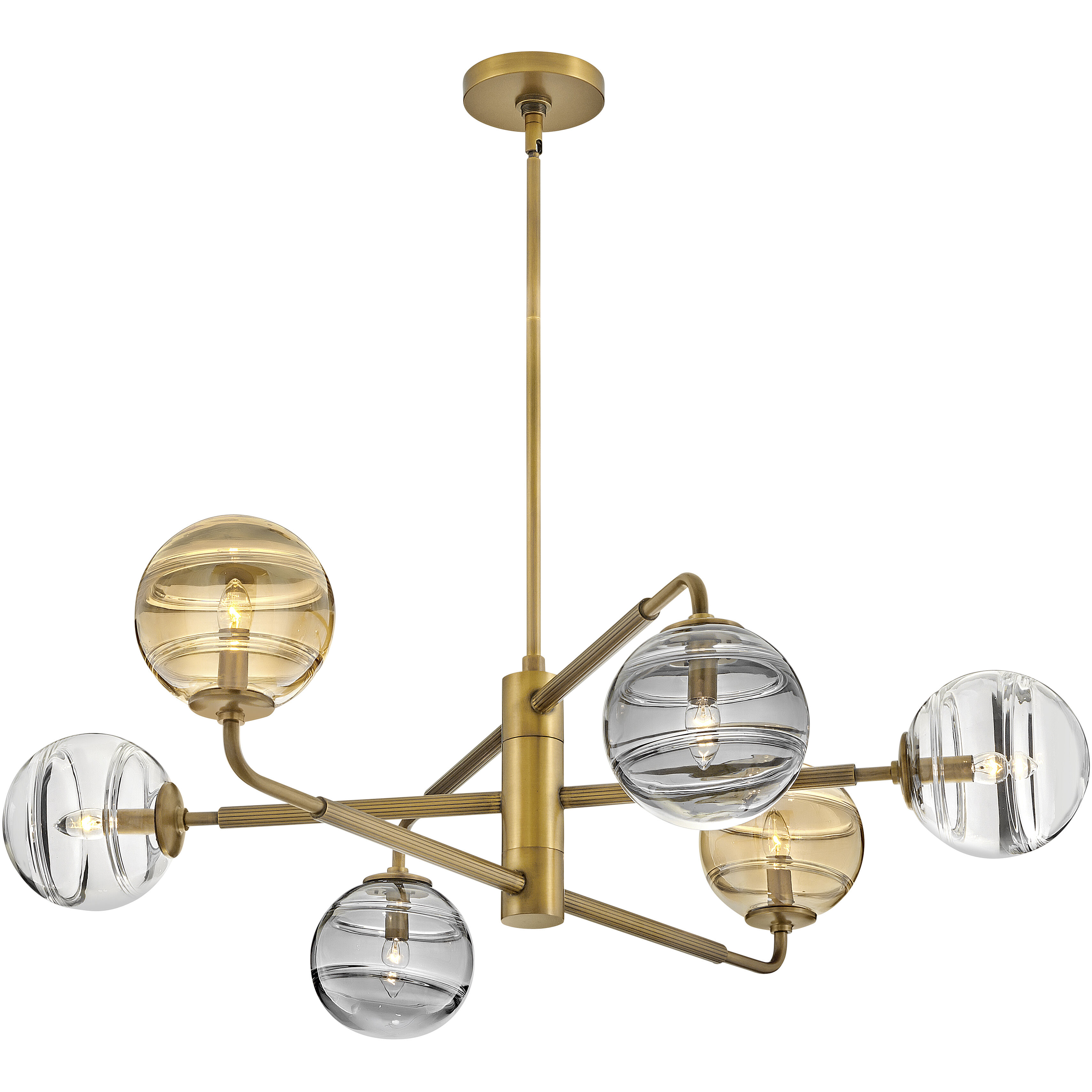 Oberon LED 36.5 inch Heritage Brass Chandelier Ceiling Light