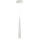 Cascade LED 1.5 inch Polished Nickel Pendant Ceiling Light in Round, 19in.