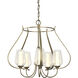 Flora 5 Light 22.2 inch Soft Gold Chandelier Ceiling Light in Seeded with Opal