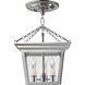 Chapman & Myers Cornice 3 Light 9.5 inch Polished Nickel Semi-Flush Lantern Ceiling Light