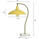 Penelope 24 inch 60 watt Polished Brass and White Marble Table Lamp Portable Light