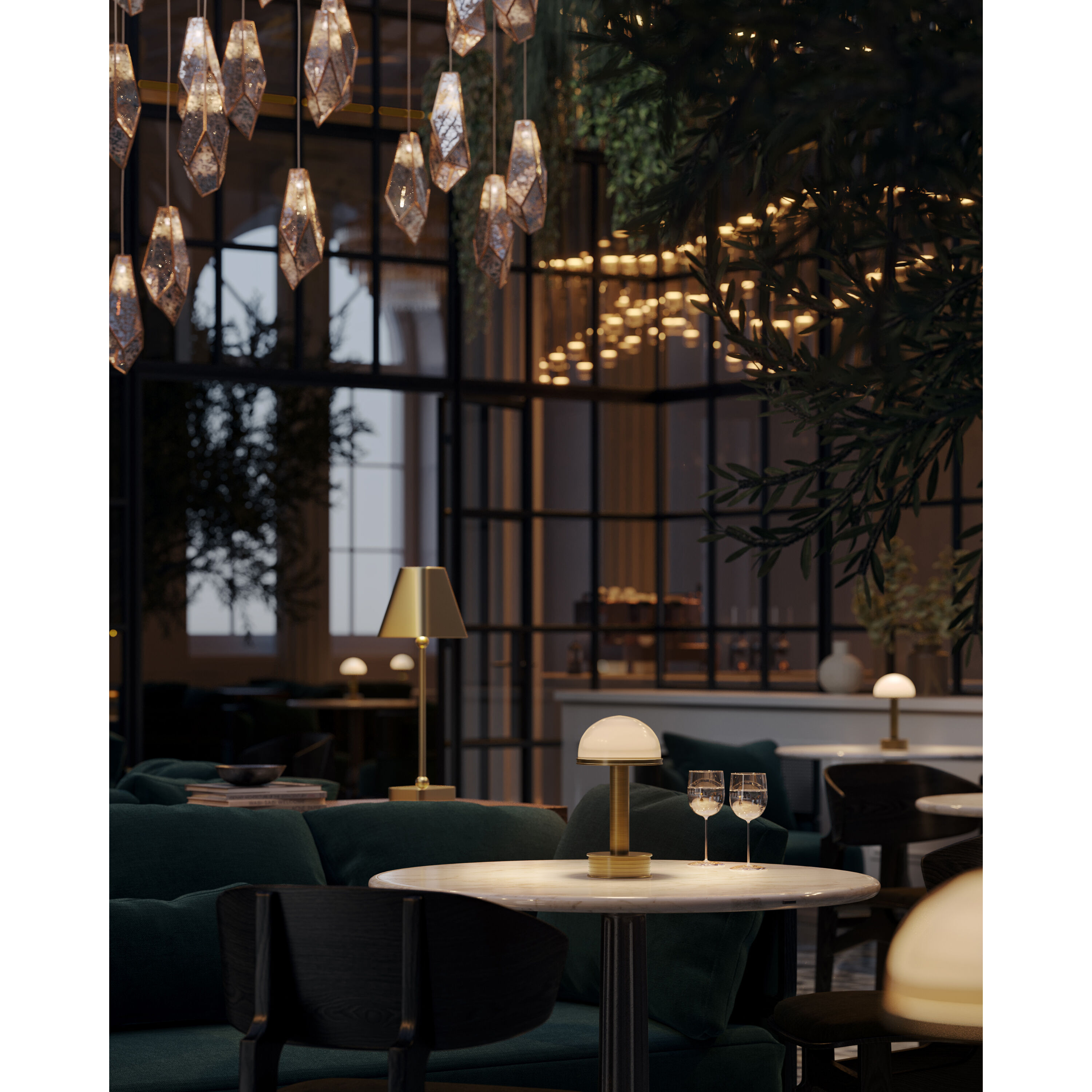 Promenade 10.25 inch 1.5 watt Antique Brass/Milk Cordless Table Lamp Portable Light