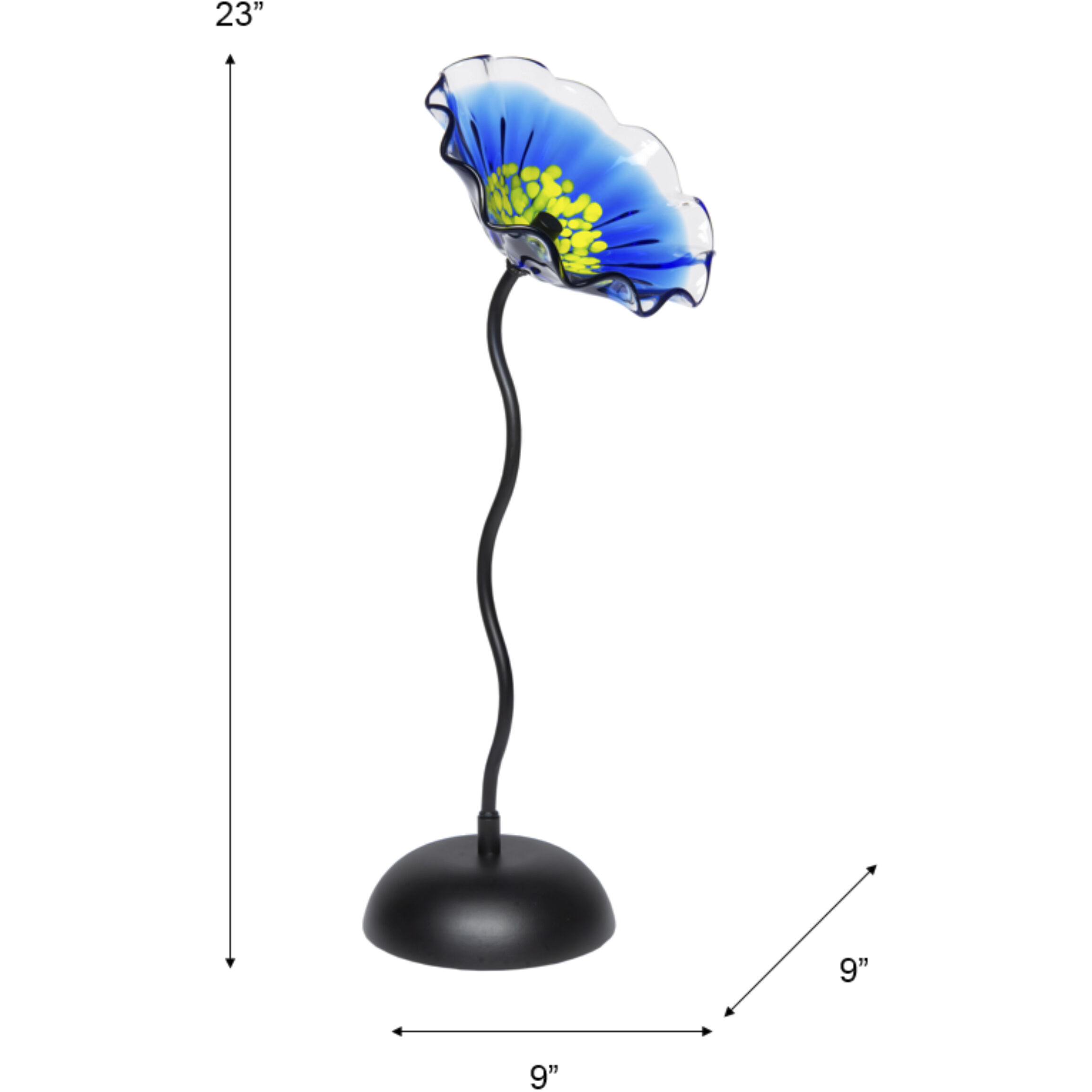 Fiore Blue Art Glass Sculpture