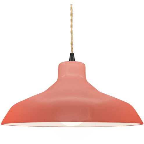 Radiance 1 Light 15.5 inch Gloss Blush and Matte Black Pendant Ceiling Light