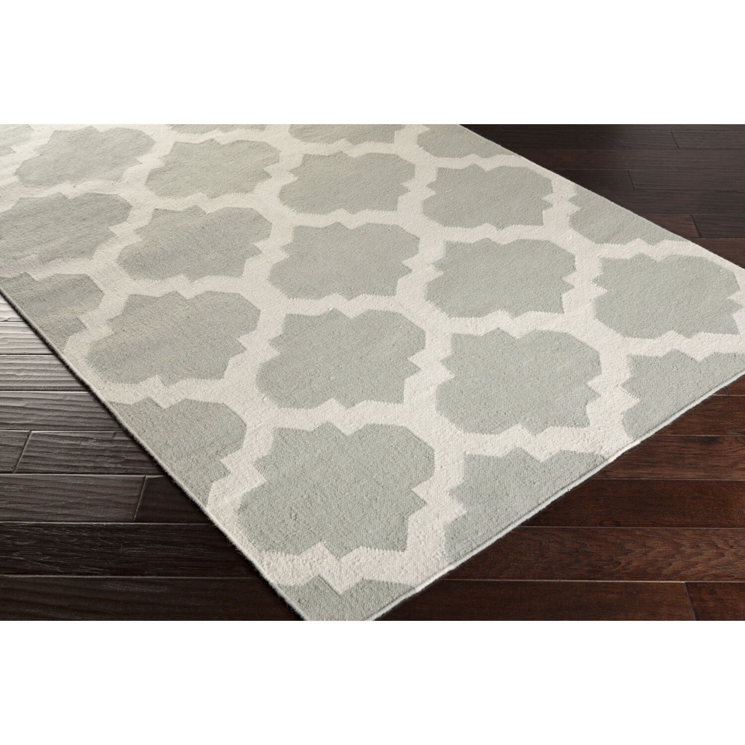 York Medium Gray/Cream/Light Gray/Ivory Handmade Rug