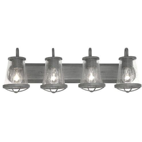 Darby 4 Light 30 inch Weathered Iron Bath Bar Wall Light
