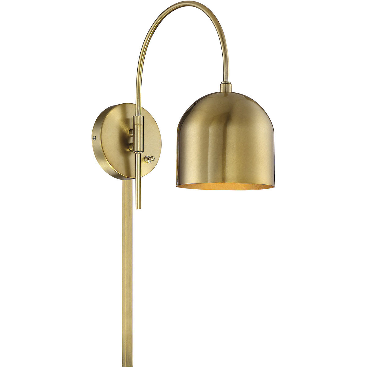 Farmhouse 6 inch 60.00 watt Natural Brass Adjustable Wall Sconce Wall Light