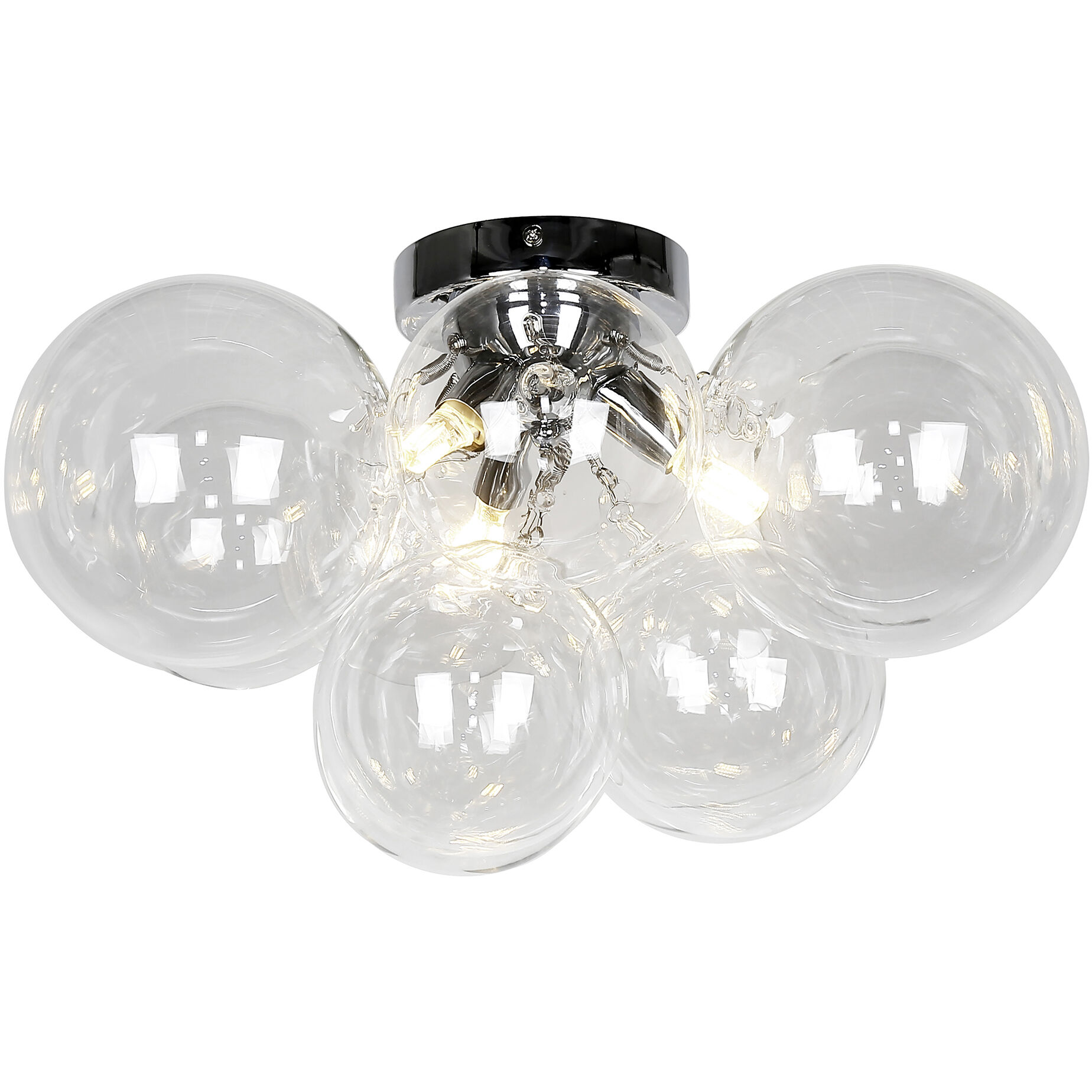 Comet 3 Light 14.25 inch Clear with Polished Chrome Flush Mount Ceiling Light