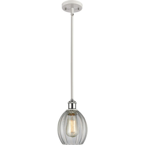 Ballston Eaton LED 6 inch White and Polished Chrome Pendant Ceiling Light, Ballston