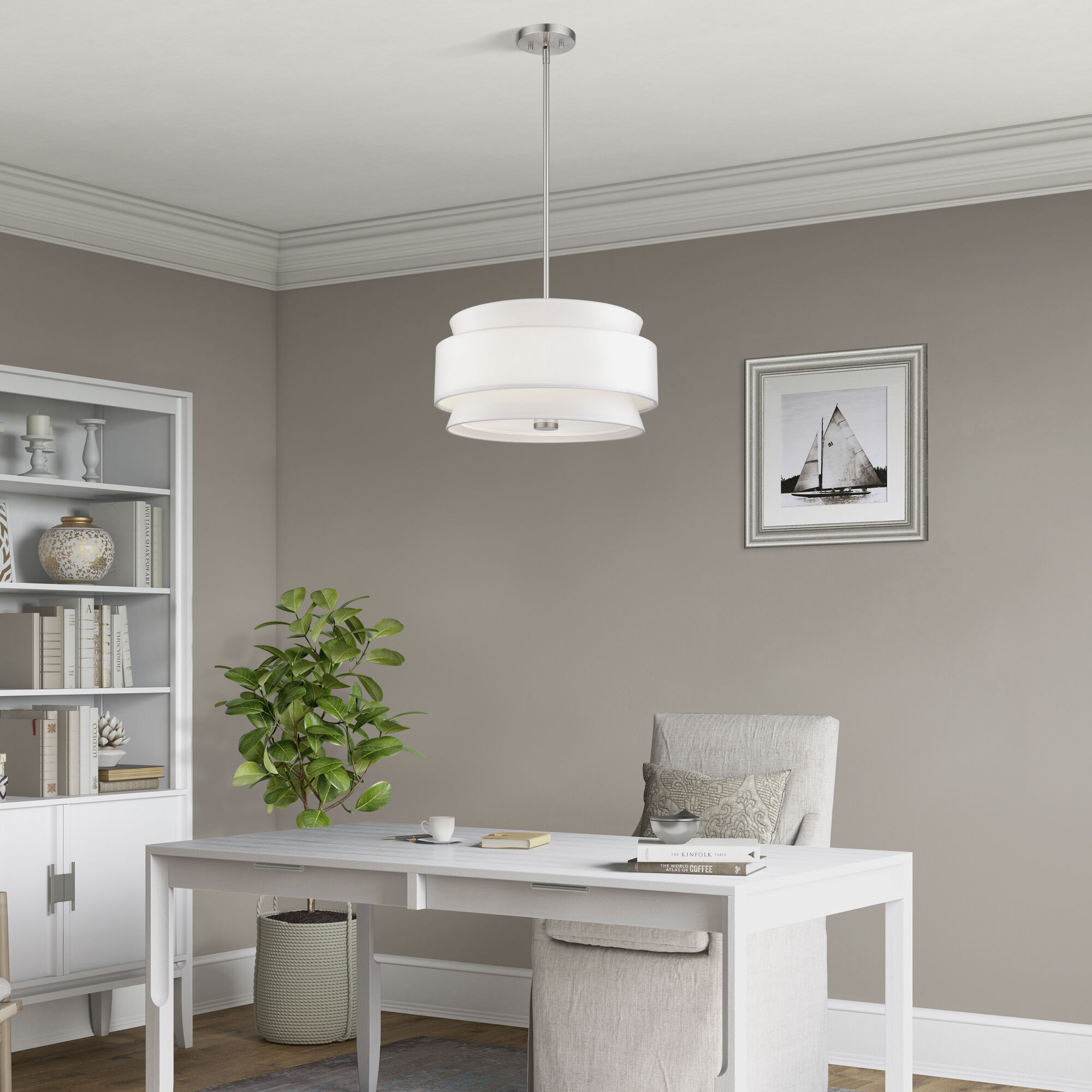 Fontana 4 Light 18 inch Brushed Nickel Pendant Chandelier Ceiling Light