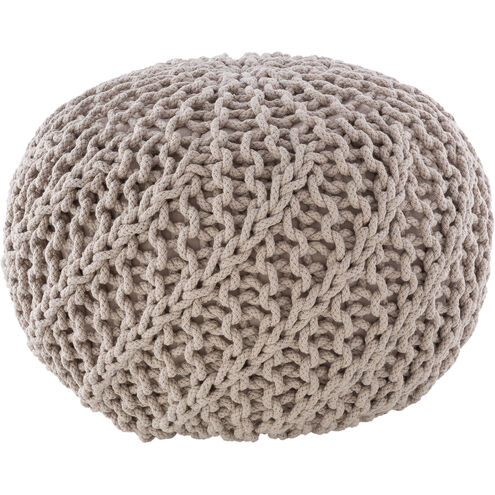 Malmo 14 inch Taupe Pouf, Round
