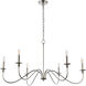 Rohan 6 Light 42 inch Polished Nickel Chandelier Ceiling Light
