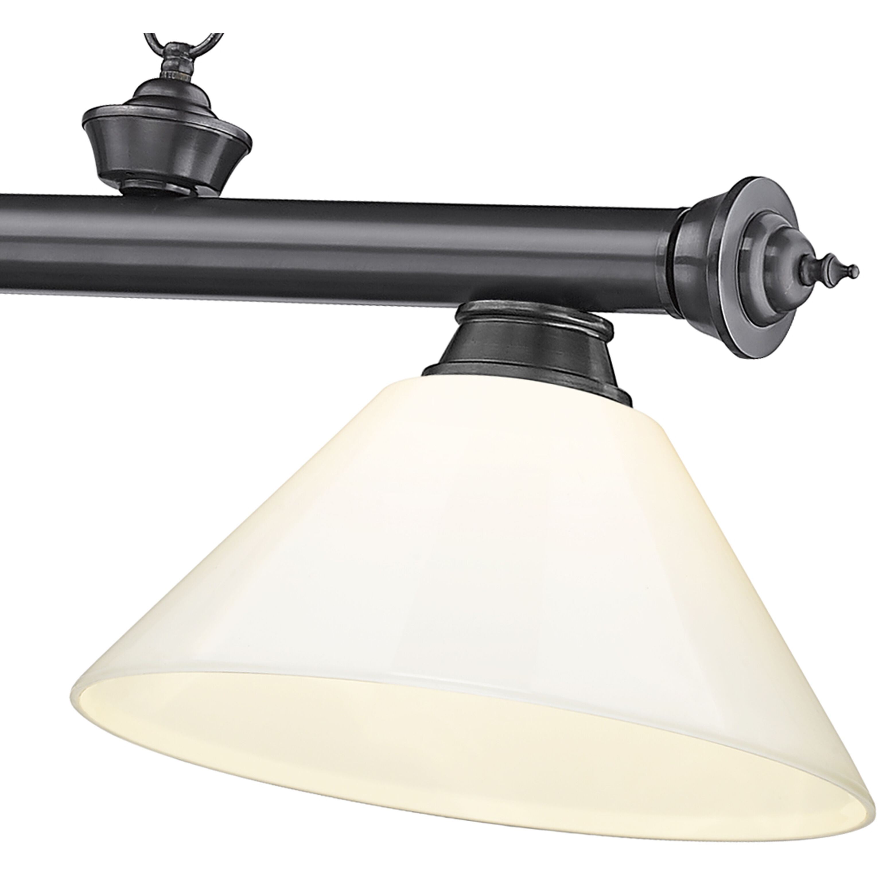 Cordon 3 Light 57.25 inch Bronze Plate Billiard Ceiling Light in White Plastic