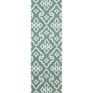 Juniper 96 X 30 inch Ivory, Teal Rug