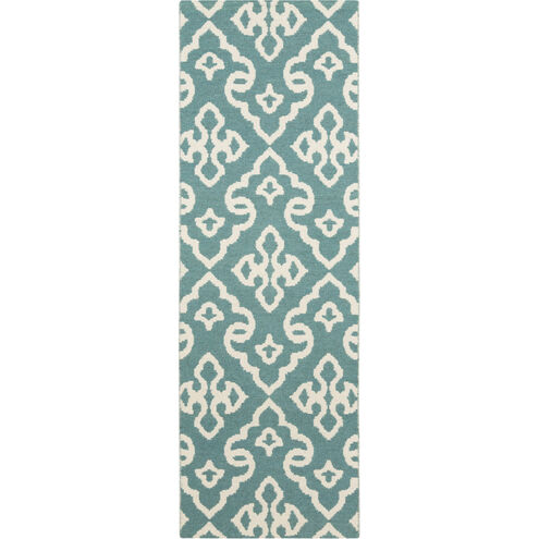 Juniper 96 X 30 inch Ivory, Teal Rug