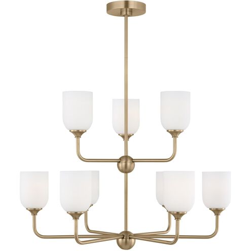 Emile 9 Light 30 inch Satin Brass Chandelier Ceiling Light